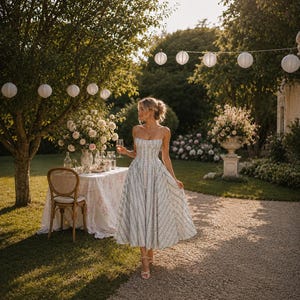 Floral Boho Midi Dress, Romantic Summer Dress, Garden Party Dress, Wedding Guest Dress, Vacation Dress, Feminine Floral Dress image 1