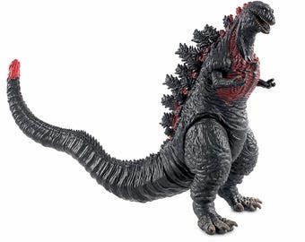 Godzilla Inspired Monster Action Figure Toy, Black Red Kaiju Dinosaur Figure, 360 Movable Arms Legs Tail, 6.5 Inch Kids Gift