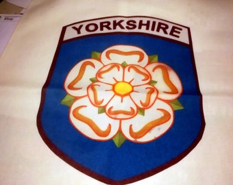 Yorkshire Rose on a tea towel/dish towel