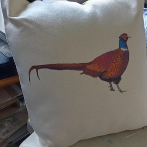Pheasant on a cushion Cover Canvas feel  cushion cover Canvass/linen feel