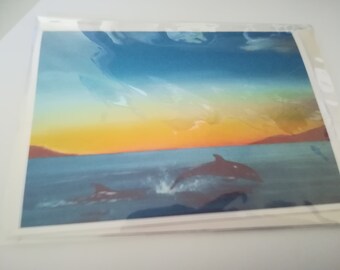 Dolphins of Dingle Bay  -  Print on a Greeting Card