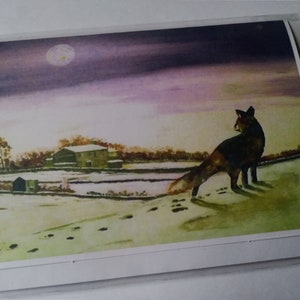 Renard à la recherche d’un dîner de Noël - Carte de vœux
