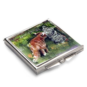 Miroir compact Kissing Cats