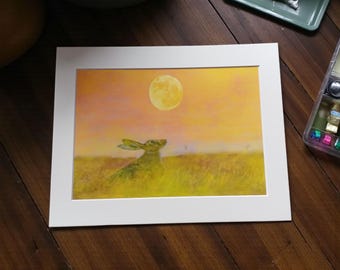 Hare at Sunset -  art print by  Dave smith