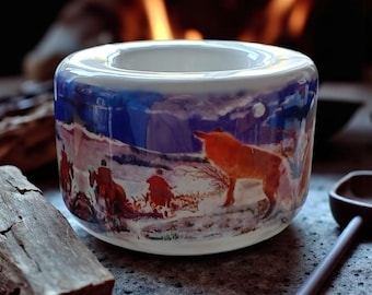 Outfoxed foxTealight Candle Holder - Ceramic Hand Printed