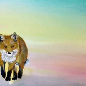 The Dawn Fox  print of original painting by Dave Smith