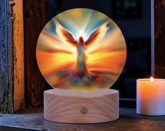 Angel Round Glass  LED Lamp Night Light