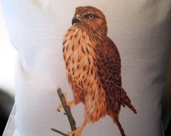 Sparrowhawk on a cushion Cover Canvas feel  cushion cover Canvas/linen feel