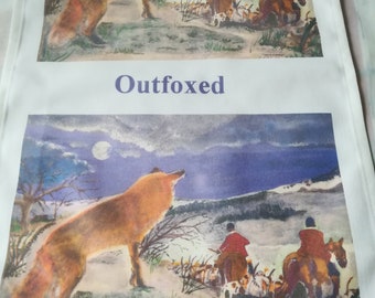 Outfoxed - hunt scene on a tea towel/dish towel