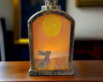 Hare at Sunset Storm Lantern