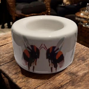 Portacandele a forma di ape - Ceramica stampata a mano