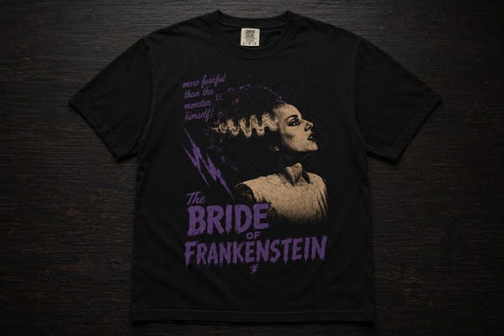 Bride of Frankenstein Shirt, Halloween Movie Shirt, Universal Monsters Gift, Goth Clothing, Spooky Season Comfort Colors Tee