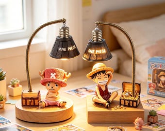 Lámpara de noche de Luffy Chopper, lámpara de escritorio de anime One Piece, figura LED adorable, decoración de habitación con luz suave, regalo para fans del anime, lámpara de mesita de noche