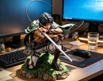 Figura de Levi Ackerman, estatua de PVC de Attack on Titan, modelo coleccionable de anime, decoración de exhibición del Capitán Levi, regalo para fans del manga