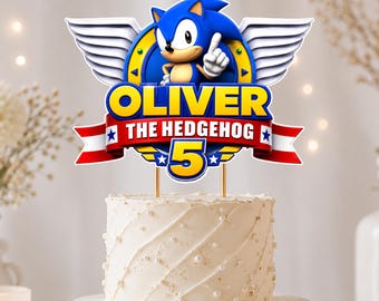 Adorno para tarta de cumpleaños de Sonic / Decoración personalizada para fiestas - Descarga digital -