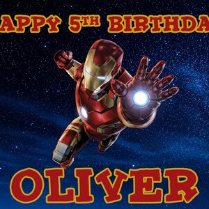Iron Man Birthday Backdrop | Personalized Party Decor - Digital Download - image 2