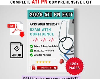 ATI PN Comprehensive Exit Exam ACTUAL 2026/2027 Correctly Answered | Instant Download
