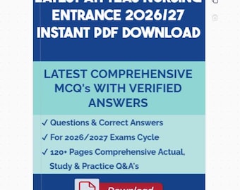 ATI TEAS Nursing Entrance Exam Actual 2026/2027 Study Correctly Answered | Instant PDF Download
