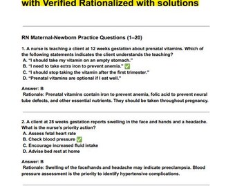 RN Maternal Newborn ATI Proctored Exam 2026/2027 | 100 Q&A's with Rationales (PDF)