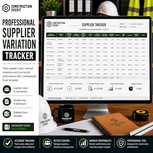 Leveranciersvariatietracker Bouw Excel Waarde versus kosten Commercieel management