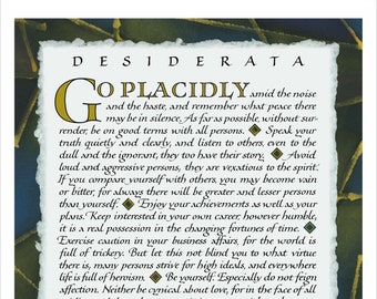 Póster de Desiderata, cita inspiradora de Max Ehrmann (13x19)