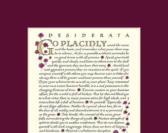 Desiderata poem, 8x10" Desiderata print, go placidly, Max Ehrmann, inspirational print