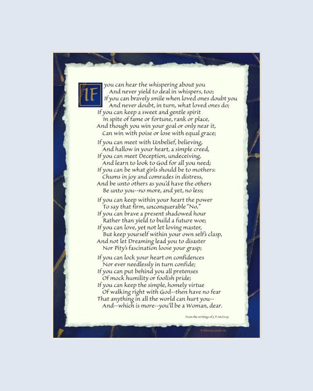 If for Girls, 8x10 If Poem, Inspirational Quote, Gift for Girls, Matted