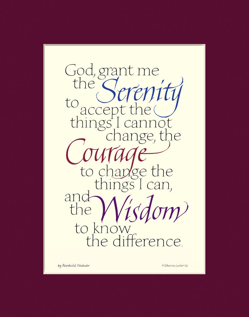 serenity prayer 8x10 serenity prayer print aa quote etsy