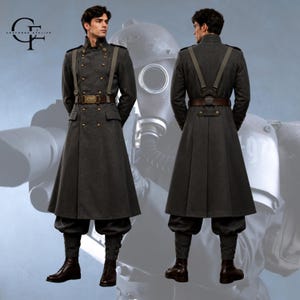 Warhammer 40K Death Korps von Kriegsmantel | Astra Militarum Grimdark Greatcoat | Imperiale Garde Cosplay Uniform LARP Comic Con
