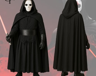 Darth Nihilus Costume | KOTOR Sith Black Robe, Skull Mask