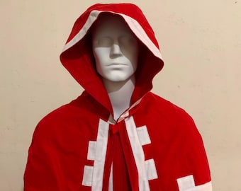 Warhammer Tech Priest Cosplay Robe | Adeptus Mechanicus Inspired Hooded Cloak | Sci-Fi 40K Priest Costume for Comic Con & LARP