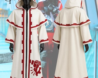 Tech Priest Robe Cosplay Costume, Warhammer 40K Adeptus Mechanicus Outfit, Red Hooded Canvas Cotton Robe, Custom Sci-Fi Costume Unisex