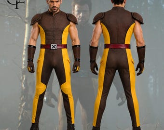 Wolverine Costume | Brown Yellow X-Men Cosplay Suit, Men