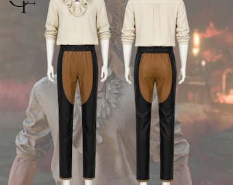 Astarion Camp Outfit BG3 Cosplay Costume | Vampire Rogue Linen Shirt Leather Pants Set