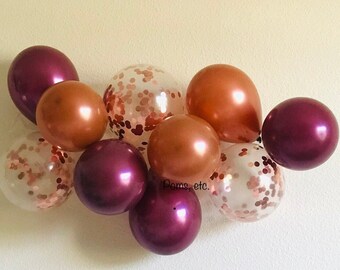 mini rose gold Balloon arch kit, balloon garland rose gold, wine  , / balloon kit/ balloon garland/ autumn balloon arch , autumn wedding
