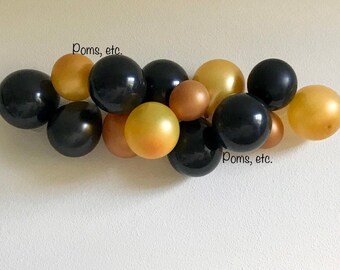 Balloon arch kit, balloon garland gold, black , / balloon kit/ balloon garland/ graduation balloon arch , new years eve