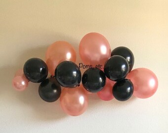 Rose gold mini Balloon arch kit, balloon garland rose gold, black, rose gold  balloons/ balloon kit/ balloon garland/