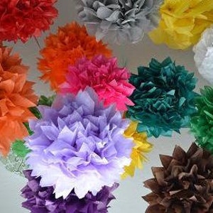 carta velina 20 Pom Pom kit - si sceglie poms di carta velina di colori / / fai da te / matrimonio decorazione / / baby doccia / / party decor