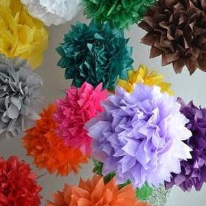 carta velina Pom Pom 15-si sceglie il tessuto colori poms di carta / / fai da te / matrimonio decorazione / / baby doccia / / party decor