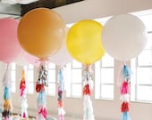 36" Giant Balloon With Balloon Tassels balloon tails- balloon tassles