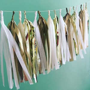 ghirlanda di nappa oro nappa Garland-16 - ghirlanda di carta velina-