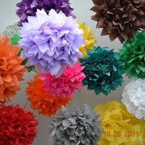5 medie velina Pom Pom-si sceglie il tessuto colori poms di carta / / fai da te / matrimonio decorazione / / baby doccia / / party decor