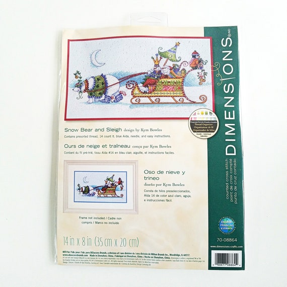 Snow Bear and Sleigh Dimensions Counted Cross Stitch