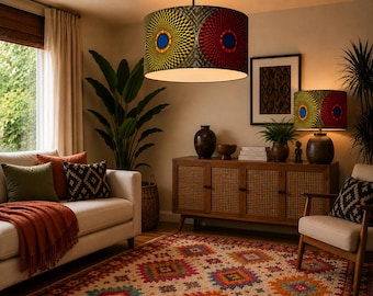 Handmade African wax design Lampshade