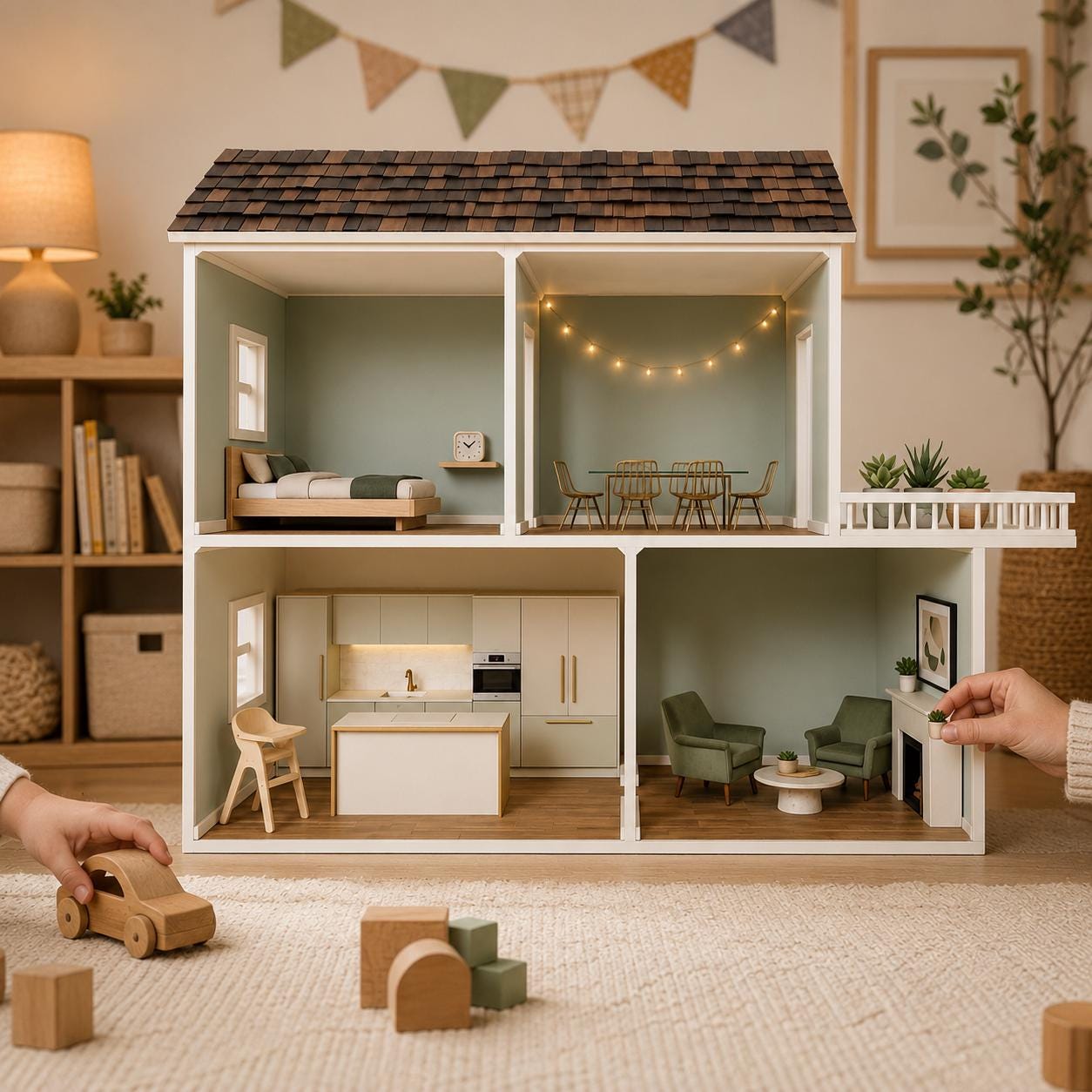 Wooden dollhouse - Etsy 日本
