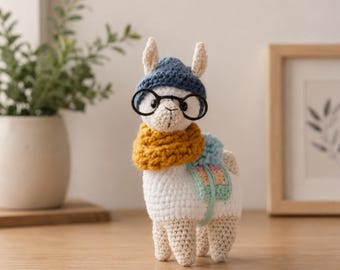 Hipster Llama Crochet Pattern PDF, Amigurumi Llama Pattern, Cute Animal Plush Crochet, DIY Toy Pattern, Instant Download, Beginner Friendly