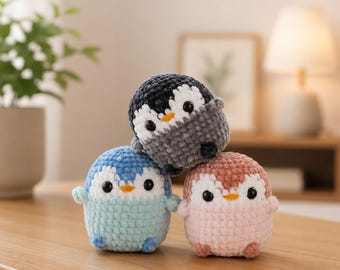 No-Sew Penguin Crochet Pattern Amigurumi PDF, Easy Beginner Plush Toy Pattern, Cute Kawaii Penguin DIY Gift, Instant Download
