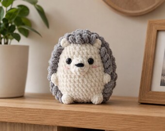 No Sew Hedgehog Crochet Pattern PDF, Amigurumi Hedgehog Pattern, Easy Beginner Plush Toy, Cute Animal Crochet DIY Gift
