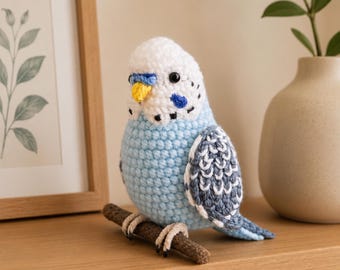 Realistic Crochet Budgie Pattern PDF, Amigurumi Bird Tutorial, Parakeet Plush Crochet Pattern, DIY Bird Toy, Instant Download