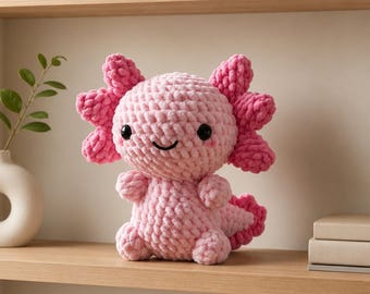 Axolotl Crochet Pattern Amigurumi PDF | Cute Kawaii Axolotl Plush Pattern | Easy Beginner Crochet Animal Pattern | DIY Gift Toy